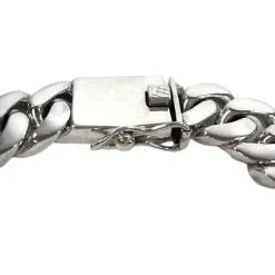 Bikerringshop Sterling Silver Cuban Medium Mens Bracelet -Outlet Rings Store cuban medium bracelet 5