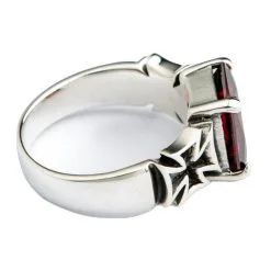 Bikerringshop Red Garnet Sterling Silver Iron Cross Ring -Outlet Rings Store d7606414 0992 4676 9388 3ae6f3d99671 DTNY1X