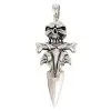 Bikerringshop Silver Dagger Skull Bone Pendant 1 Bikerringshop Silver Dagger Skull Bone Pendant -Outlet Rings Store dagger skull bone pendant
