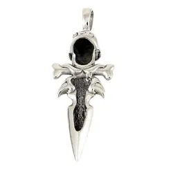 Bikerringshop Silver Dagger Skull Bone Pendant -Outlet Rings Store dagger skull bone pendant 5
