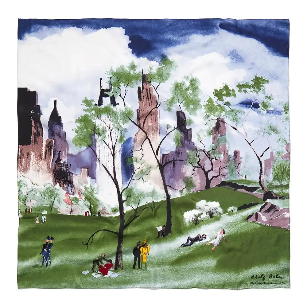 The Metropolitan Museum Of Art Dehn Spring In Central Park Square Silk Scarf 3 The Metropolitan Museum Of Art Dehn Spring In Central Park Square Silk Scarf