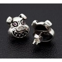 Bikerringshop Sterling Silver Evil Devil Pig Earrings 10 Bikerringshop Sterling Silver Evil Devil Pig Earrings -Outlet Rings Store devil pig earrings 3