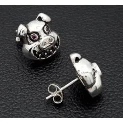 Bikerringshop Sterling Silver Evil Devil Pig Earrings 12 Bikerringshop Sterling Silver Evil Devil Pig Earrings -Outlet Rings Store devil pig earrings 5