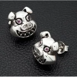 Bikerringshop Sterling Silver Evil Devil Pig Earrings 13 Bikerringshop Sterling Silver Evil Devil Pig Earrings -Outlet Rings Store devil pig earrings 6