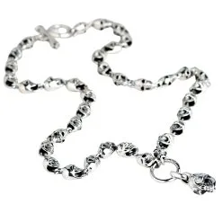 Bikerringshop Sterling Silver Diamond Biker Skull Necklace -Outlet Rings Store diamond biker skull necklace 5