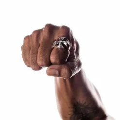 Bikerringshop Diamond Cross Sterling Silver Mens Ring -Outlet Rings Store diamond cross silver mens ring 10