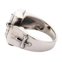 Bikerringshop Diamond Cross Sterling Silver Mens Ring -Outlet Rings Store diamond cross silver mens ring 5