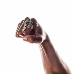 Bikerringshop Sterling Silver Diamond Eyes Dinosaur Hornbill Biker Ring -Outlet Rings Store diamond eyes dinosaur hornbill biker ring 10