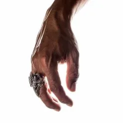 Bikerringshop Sterling Silver Diamond Eyes Dinosaur Hornbill Biker Ring -Outlet Rings Store diamond eyes dinosaur hornbill biker ring 11