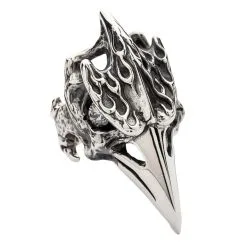 Bikerringshop Sterling Silver Diamond Eyes Dinosaur Hornbill Biker Ring -Outlet Rings Store diamond eyes dinosaur hornbill biker ring 4