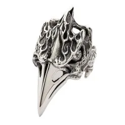 Bikerringshop Sterling Silver Diamond Eyes Dinosaur Hornbill Biker Ring -Outlet Rings Store diamond eyes dinosaur hornbill biker ring 5