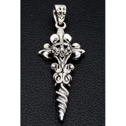 Bikerringshop Diamond Gothic Silver Cross Pendant 14 Bikerringshop Diamond Gothic Silver Cross Pendant -Outlet Rings Store diamond gtohic cross pendant 6