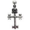Bikerringshop Diamond Skull Key Cross Silver Pendant -Outlet Rings Store diamond skull key silver pendant