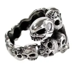 Bikerringshop Sterling Silver Diamond Star Rock Skull Ring -Outlet Rings Store diamond star rock skull ring 2