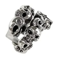 Bikerringshop Sterling Silver Diamond Star Rock Skull Ring -Outlet Rings Store diamond star rock skull ring 3