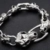 Bikerringshop Dinosaur Skull Bone Sterling Silver Bracelet 2 Bikerringshop Dinosaur Skull Bone Sterling Silver Bracelet -Outlet Rings Store dinosaur bone bracelet skull chain
