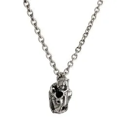 Bikerringshop Sterling Silver Dinosaur Skull Pendant Necklace