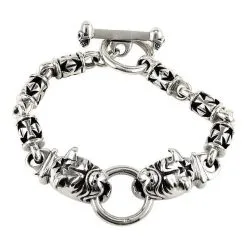 Bikerringshop Sterling Silver Dog Bracelet
