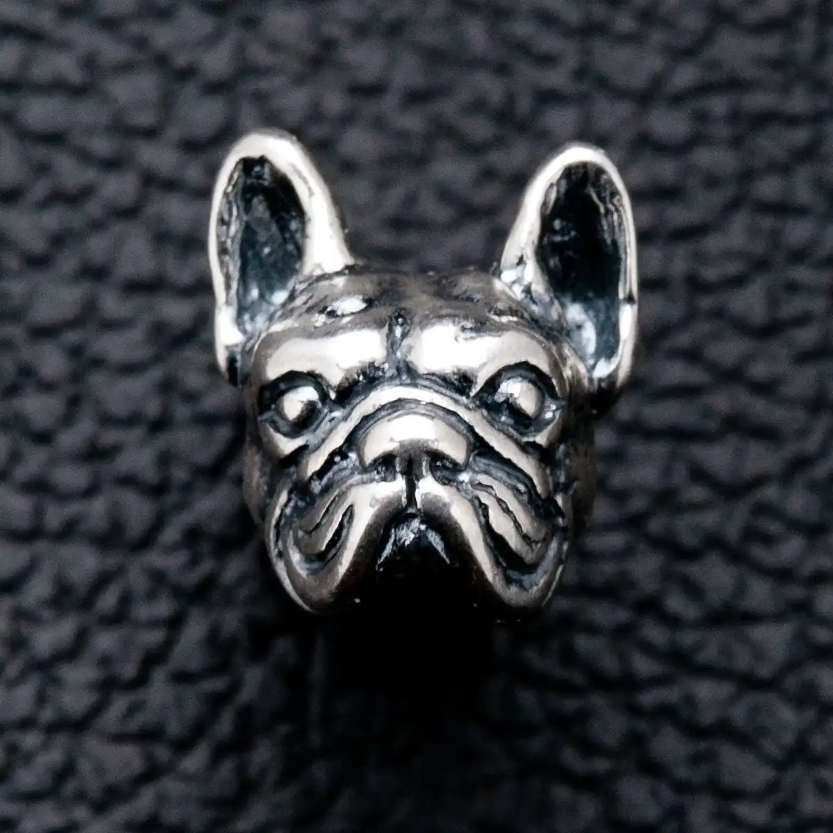 Bikerringshop Sterling Silver French Bulldog Head Earrings 4 Bikerringshop Sterling Silver French Bulldog Head Earrings - Image 2