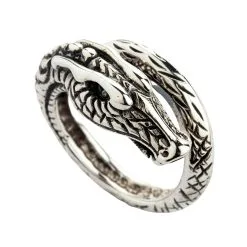 Bikerringshop Sterling Silver Dragon Mens Band Ring -Outlet Rings Store dragon band ring 2
