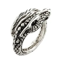 Bikerringshop Sterling Silver Dragon Mens Band Ring -Outlet Rings Store dragon band ring 3