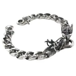 Bikerringshop Red Eyes Sterling Silver Dragon Bracelet -Outlet Rings Store dragon bracelet 2