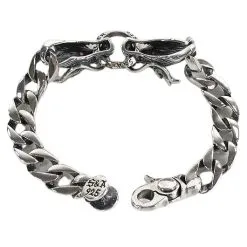 Bikerringshop Red Eyes Sterling Silver Dragon Bracelet -Outlet Rings Store dragon bracelet 3