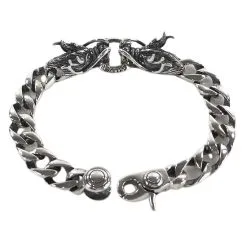 Bikerringshop Red Eyes Sterling Silver Dragon Bracelet -Outlet Rings Store dragon bracelet 4