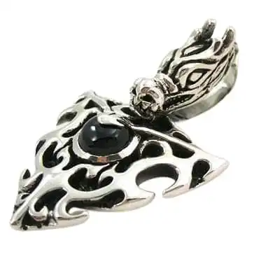 Bikerringshop Sterling Silver Dragon Flame Pendant 4 Bikerringshop Sterling Silver Dragon Flame Pendant - Image 2