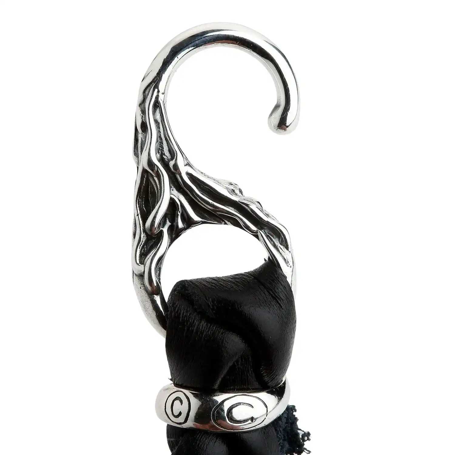 Bikerringshop Silver Dragon Head Leather Chain Bracelet 10 Bikerringshop Silver Dragon Head Leather Chain Bracelet - Image 8