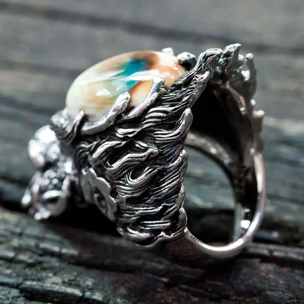 Bikerringshop Sterling Silver Mens Dragon Head Ring 7 Bikerringshop Sterling Silver Mens Dragon Head Ring - Image 5