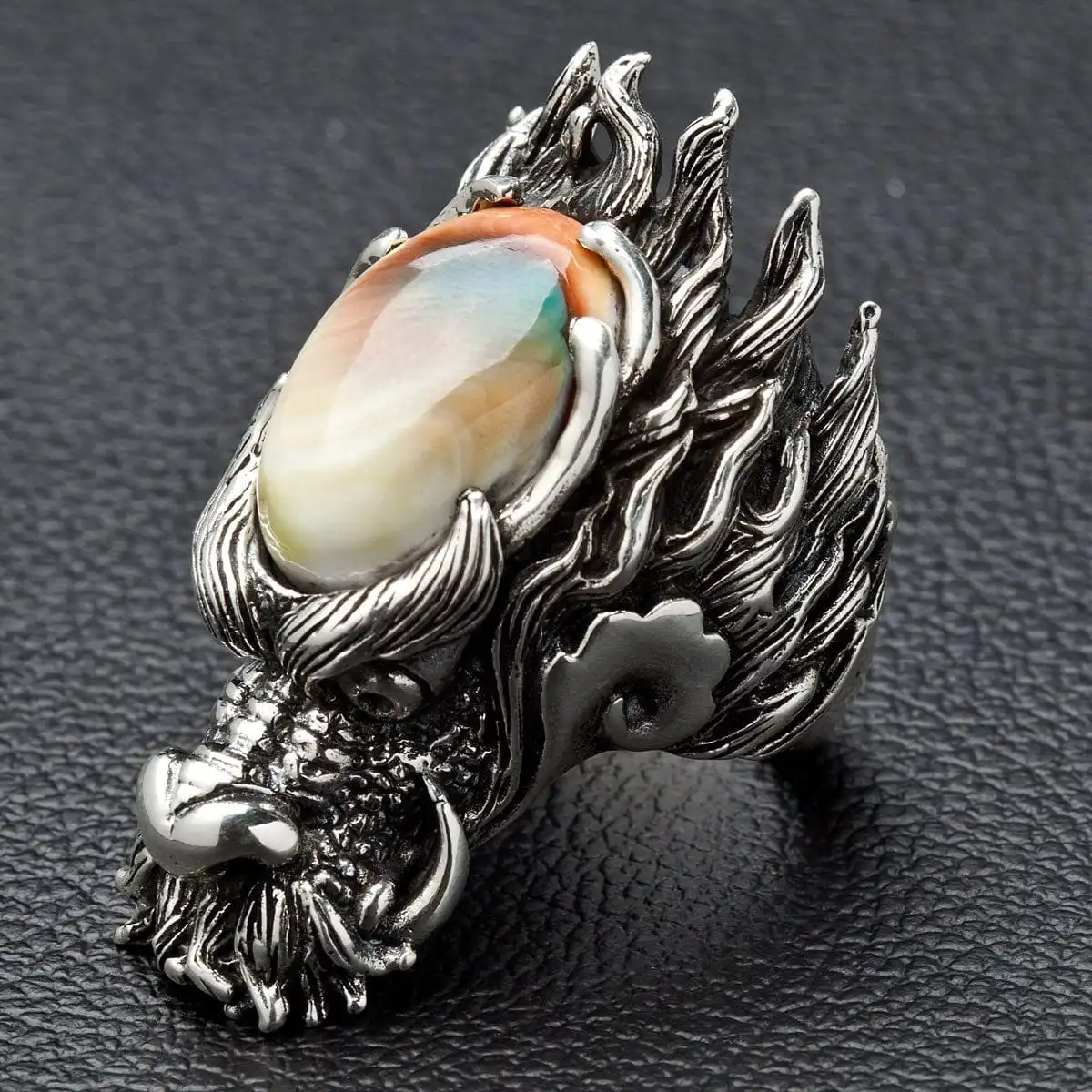 Bikerringshop Sterling Silver Mens Dragon Head Ring 6 Bikerringshop Sterling Silver Mens Dragon Head Ring - Image 4