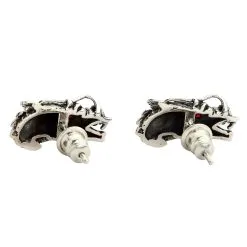 Bikerringshop Sterling Silver Dragon Head Stud Earrings -Outlet Rings Store dragon head stud earrings 4