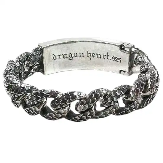 Bikerringshop 925 Sterling Silver Dragon ID Biker Men's Bracelet 8 Bikerringshop 925 Sterling Silver Dragon ID Biker Men's Bracelet - Image 6