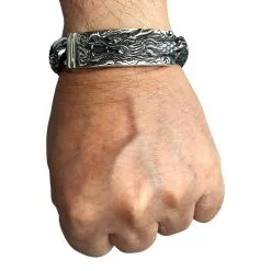 Bikerringshop 925 Sterling Silver Dragon ID Biker Men's Bracelet 14 Bikerringshop 925 Sterling Silver Dragon ID Biker Men's Bracelet -Outlet Rings Store dragon id bracelet 9