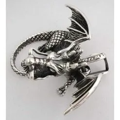Bikerringshop Silver Dragon Knight Pendant -Outlet Rings Store dragon knight pendant 3