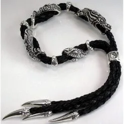 Bikerringshop Dragon Men's Genuine Leather Bracelets 9 Bikerringshop Dragon Men's Genuine Leather Bracelets -Outlet Rings Store dragon leather bracelets 4