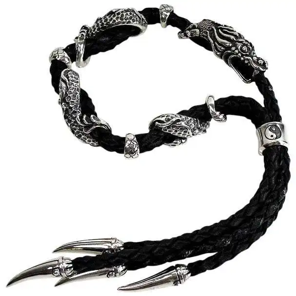 Bikerringshop Dragon Men's Genuine Leather Bracelets 3 Bikerringshop Dragon Men's Genuine Leather Bracelets