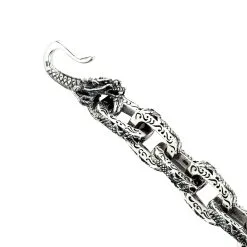 Bikerringshop Sterling Silver Dragon Link Mens Bracelet 15 Bikerringshop Sterling Silver Dragon Link Mens Bracelet -Outlet Rings Store dragon link bracelet 6