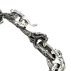 Bikerringshop Sterling Silver Dragon Link Mens Bracelet 14 Bikerringshop Sterling Silver Dragon Link Mens Bracelet -Outlet Rings Store dragon link bracelet 7