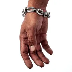 Bikerringshop Sterling Silver Dragon Link Mens Bracelet 21 Bikerringshop Sterling Silver Dragon Link Mens Bracelet -Outlet Rings Store dragon link bracelet 9