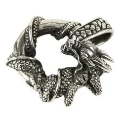 Bikerringshop Sterling Silver Dragon Loop Pendant 8 Bikerringshop Sterling Silver Dragon Loop Pendant -Outlet Rings Store dragon loop pendant 3
