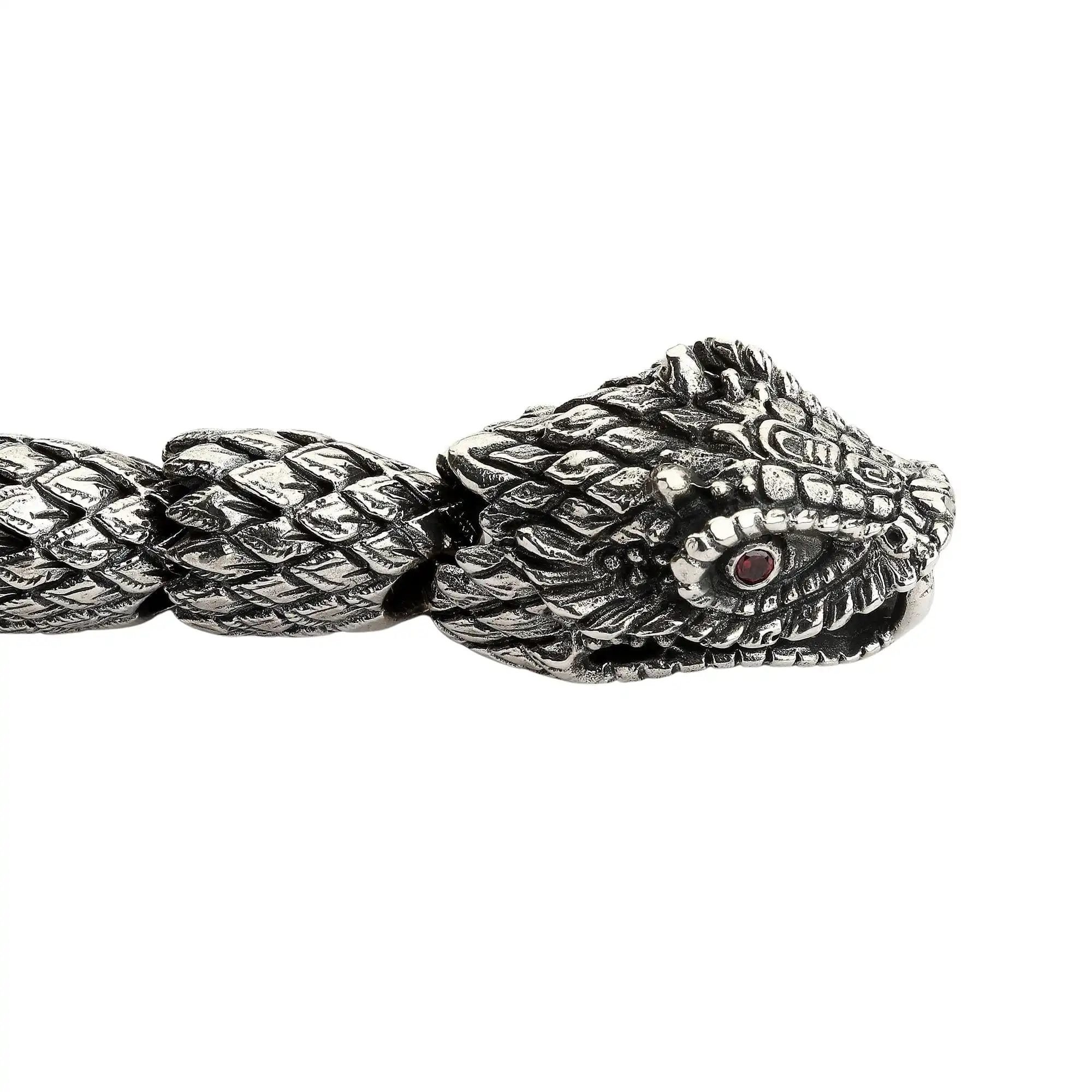Bikerringshop Sterling Silver Dragon Mens Bracelet 4 Bikerringshop Sterling Silver Dragon Mens Bracelet - Image 2