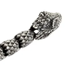 Bikerringshop Sterling Silver Dragon Mens Bracelet 17 Bikerringshop Sterling Silver Dragon Mens Bracelet -Outlet Rings Store dragon mens bracelet 3