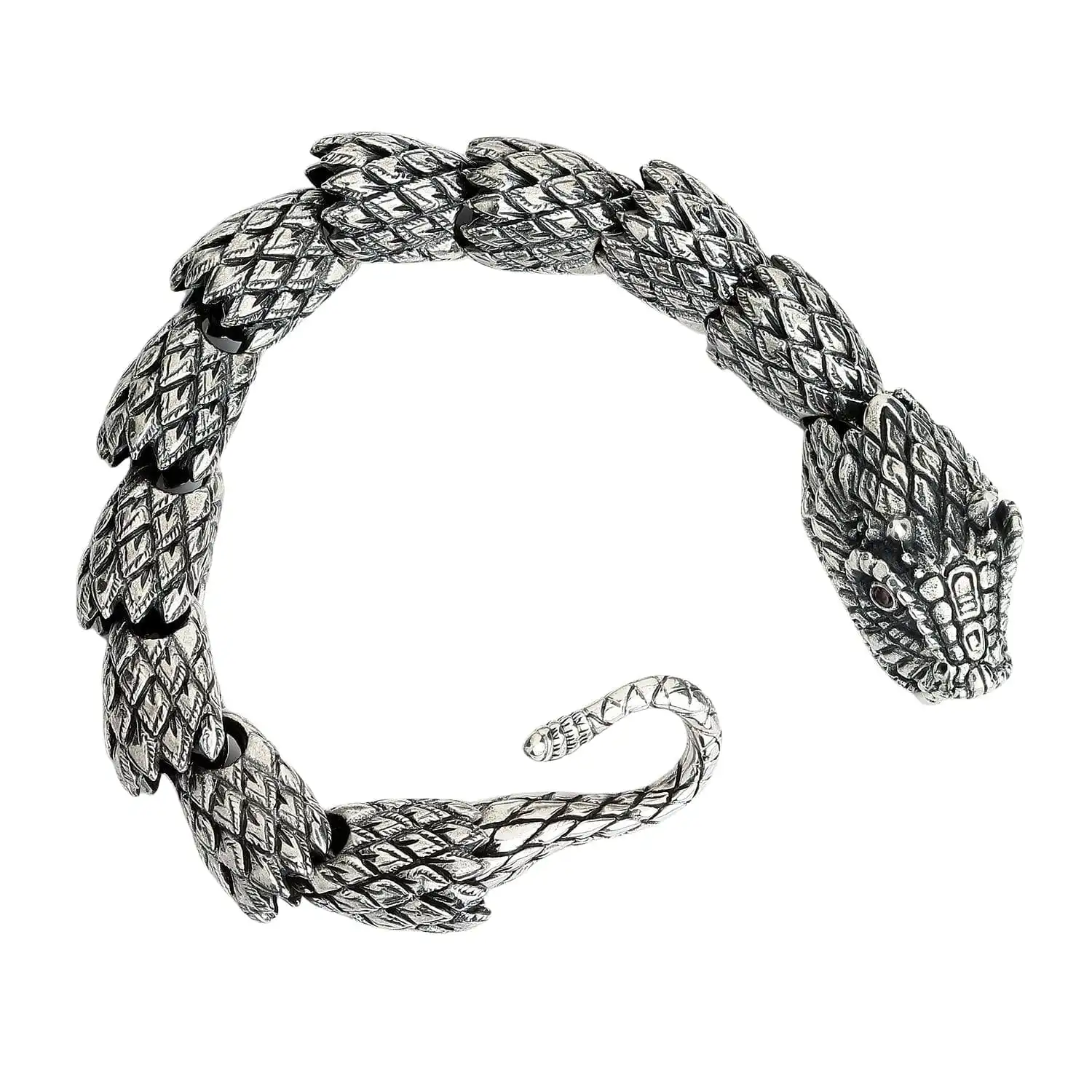 Bikerringshop Sterling Silver Dragon Mens Bracelet 6 Bikerringshop Sterling Silver Dragon Mens Bracelet - Image 4