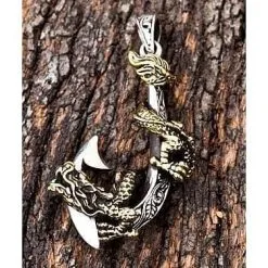 Bikerringshop Dragon Sterling Silver Fishhook Pendants