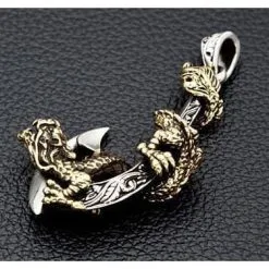 Bikerringshop Dragon Sterling Silver Fishhook Pendants -Outlet Rings Store dragon silver fishhook pendants 3
