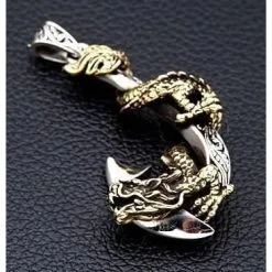 Bikerringshop Dragon Sterling Silver Fishhook Pendants -Outlet Rings Store dragon silver fishhook pendants 5