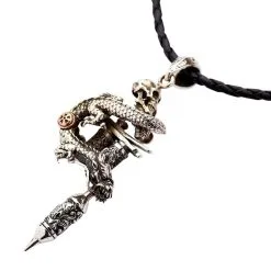 Bikerringshop Dragon Skull Tattoo Machine Gun Pendant -Outlet Rings Store dragon skull tattoo machine gun pendant 6