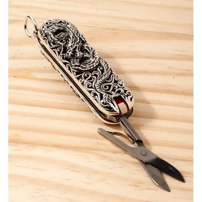 Bikerringshop Sterling Silver Dragon Swiss Army Knife Pendant 7 Bikerringshop Sterling Silver Dragon Swiss Army Knife Pendant - Image 5